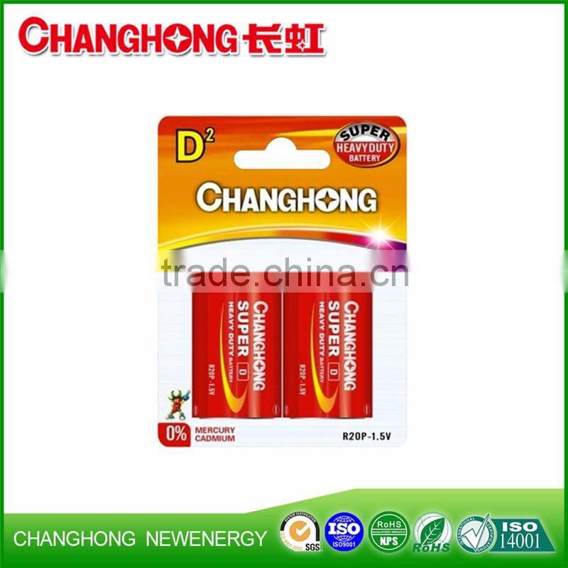 Carbon zinc battery 1.5V R20P D UM1