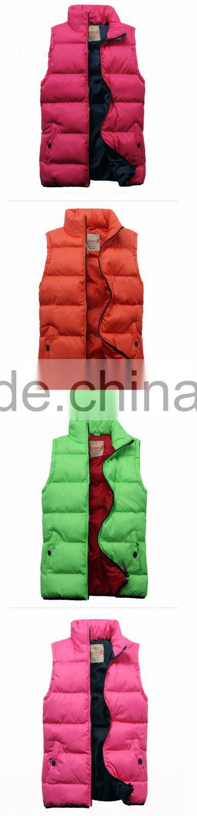 2016 Fahion European Size Sleeveless Cotton Padded Jacket Vest Coat