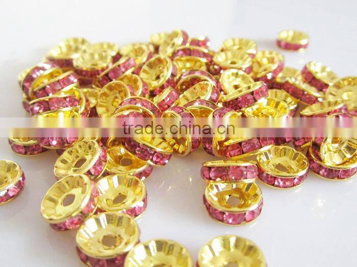 Royal Chain Rhinestone spacer beads! Loose Jewelry Rhinestone Round Spacers beads for Bracelet Necklace Making
