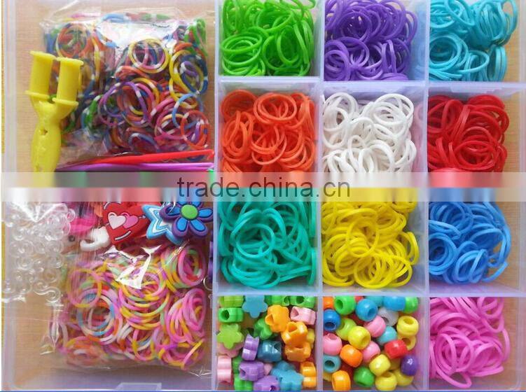 wow! Bulk AAA Quality Ecofriendly Multi Color Rubber Loom Bands Kit for children diy bracelet jewelery