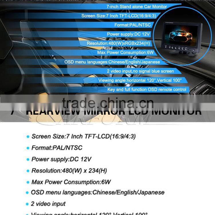 New arrival!!! tft lcd color 1080p 7 inch lcd monitor with hdmi Reverse RearView