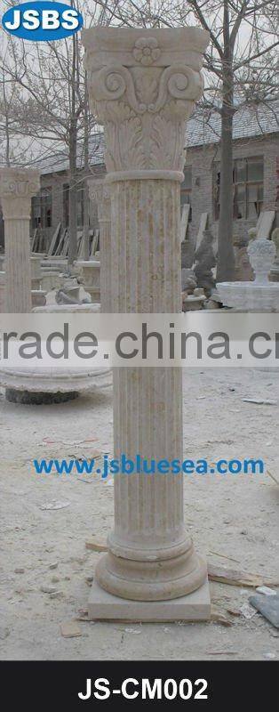 Cheap Handmade White Marble Interior Decoration Pillar For Sale