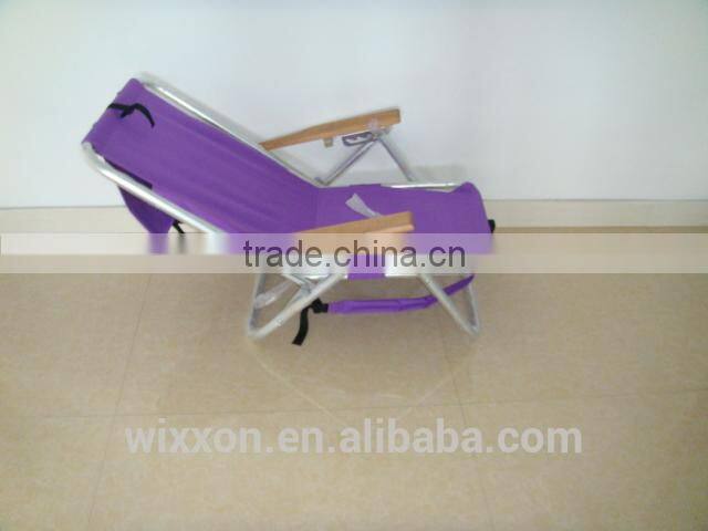 Popular Backpack Folding Reclining Wooden Handle Beach Chair