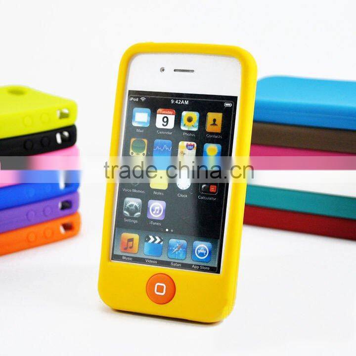 2013 hot sales mobile phone silicone case with button style