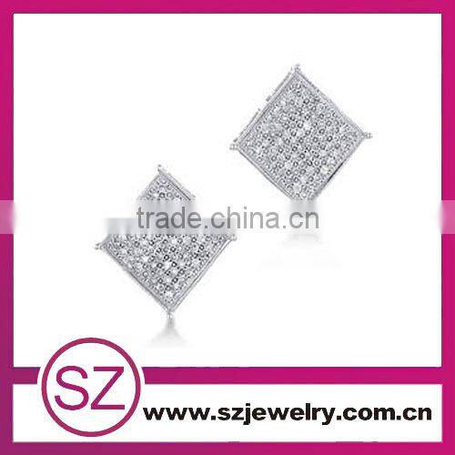 EN0064 wholesale fashion jewelry zircon micro paved heart earings alibaba china