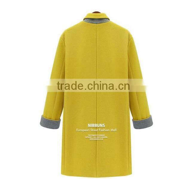 Lovaru Women's Double Breasted Female Coats Overcoat Long Wool Blends Trench Coat