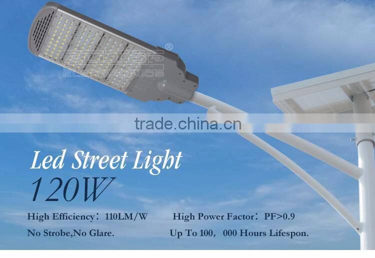 Outdoor IP65 waterproof bridgelux 120w high power solar led street light