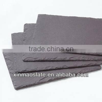 natural heart black slate plate with engraved logo disposable black slate food serving plate black natural slate stone plate