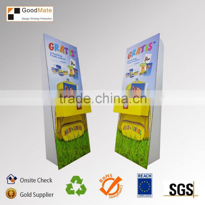 corrugated cardboard brochure holder floor display stand
