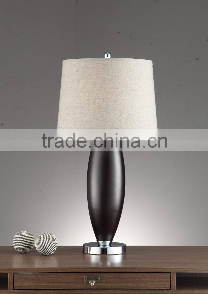Modern glossy black table lamps with empire shade