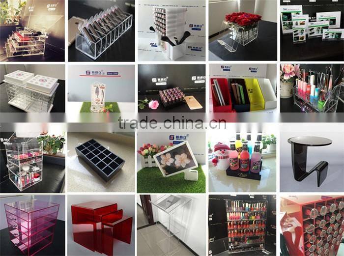 High quality customized acrylic makeup organizer with drawers / wholesale perspex plexiglass makeup display stand