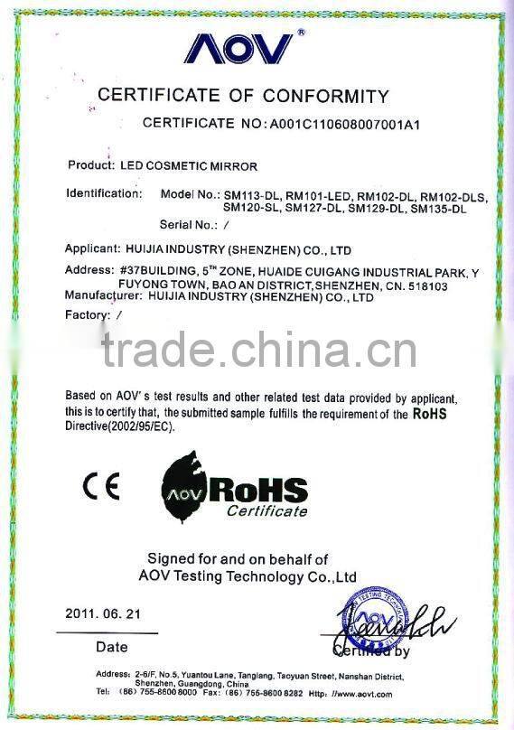 turkey new fashion cheap three sides handheld&hang makeup mirror