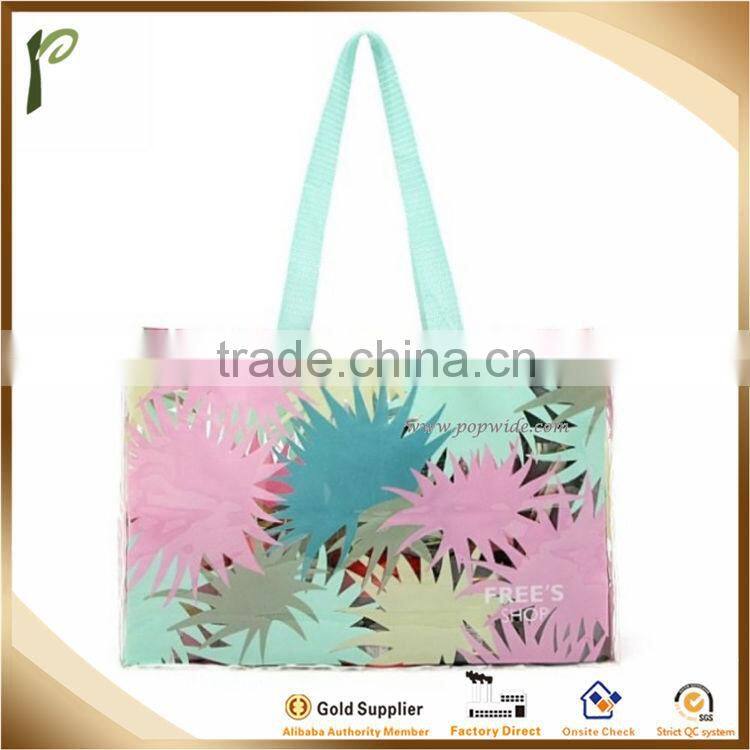 Popwide newest 2014 Beauty Flower Color PVC Shopping Bag