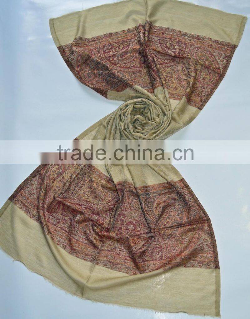 Fine wool 120 count scarves in jamavar pattern