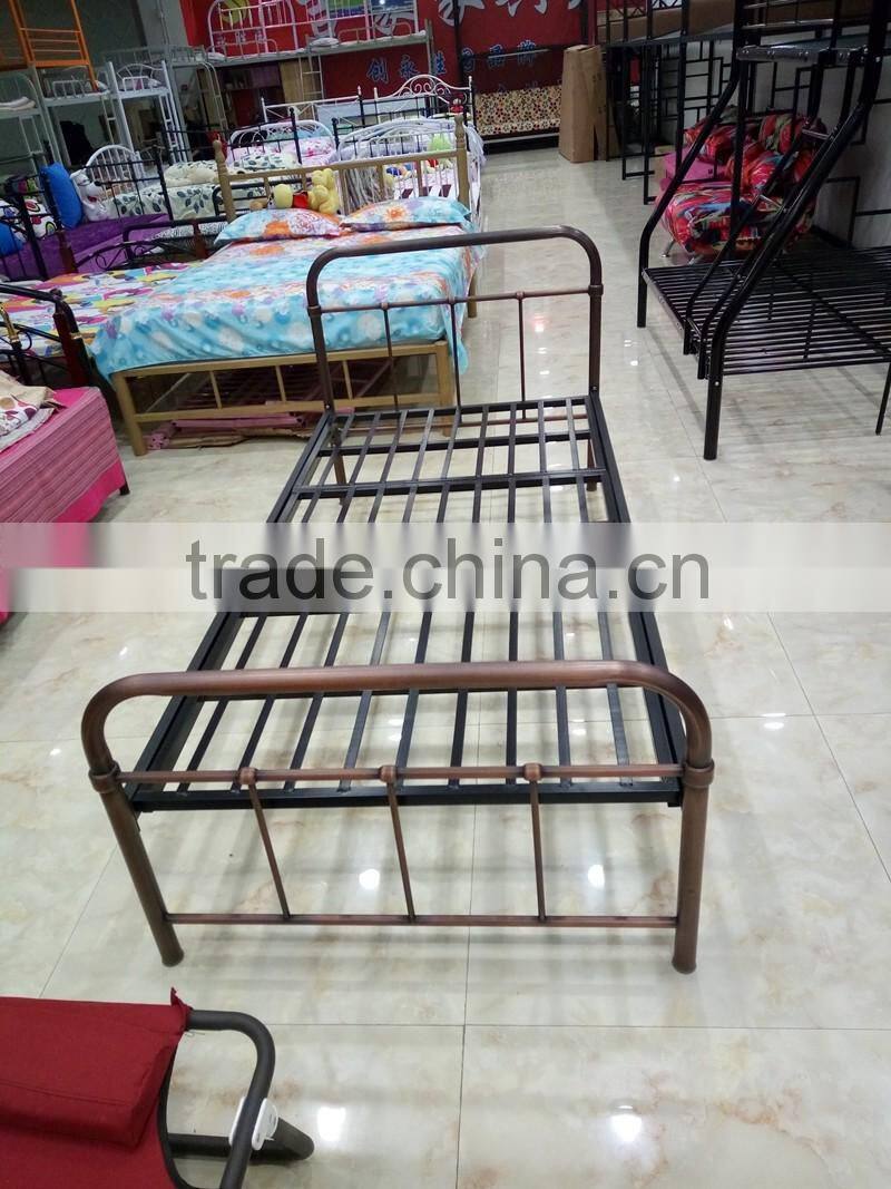 coppering metal single bed base