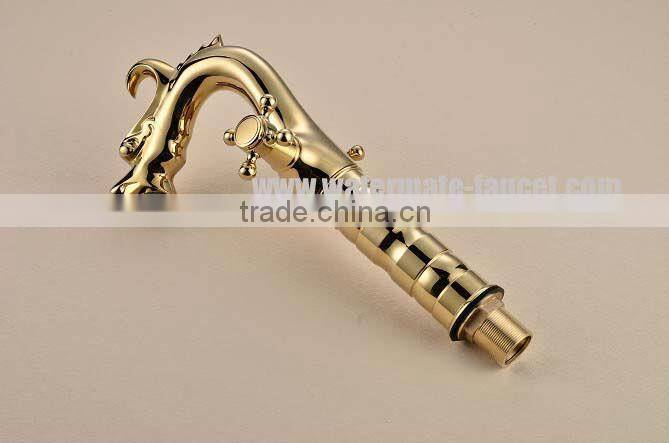 lavatory faucet dual handle basin faucet in gold finish