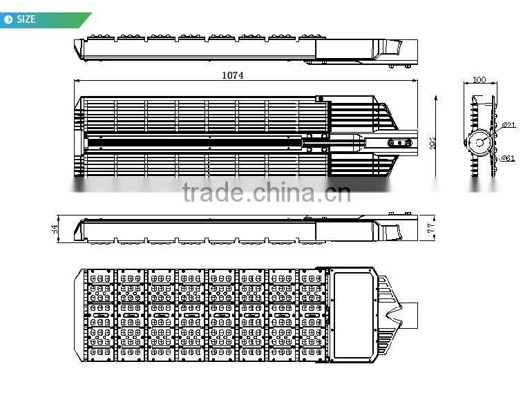 Aluminum outdoor elegant series waterproof 277v street light led 400w 250W