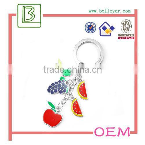 metal enamel apple keychain for promotional