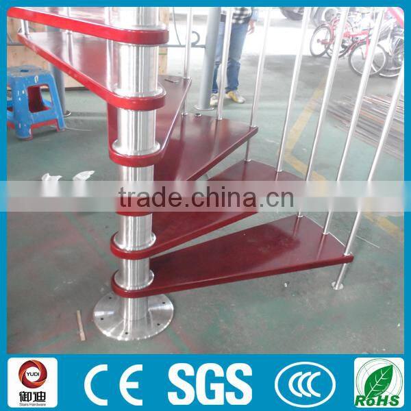 Wood Tread Prefabricated Spiral Stairs