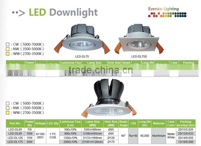 Hot Selling Aluminum Ra80 30W 2100LM 225*52mm COB Downlight LED