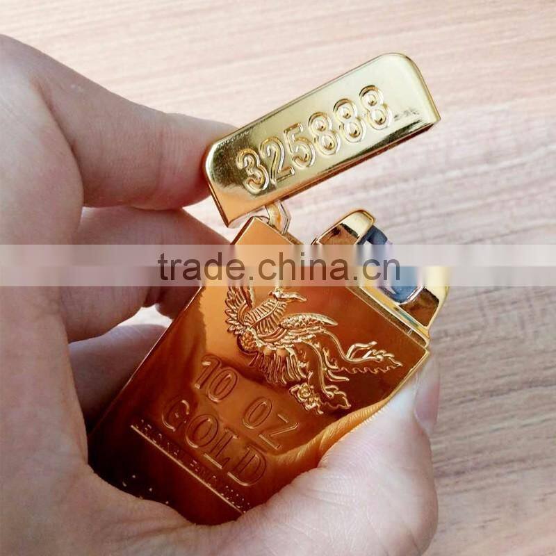 2016 new GT-689 double electronic arc lighter X electric arc gold lighter with logo printed