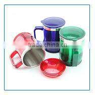 Rubber Ribbed Stainless Steel Custom Coffee Mugs