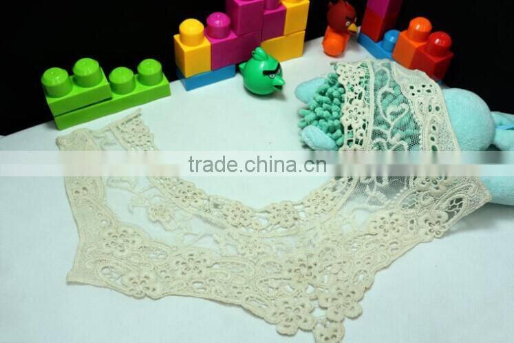 100% Cotton Water-sulable Lace Fabric Embroidery Mesh Lace Collar