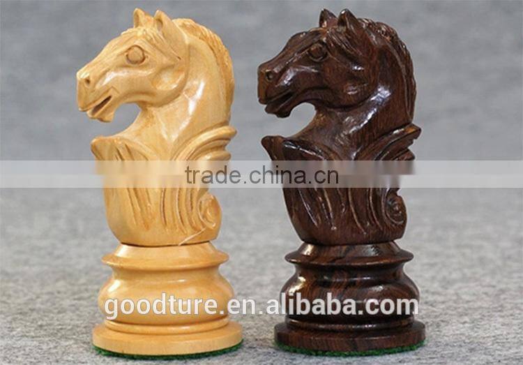 Luxury Fine Skilled Wooden Chess Set With King Height 9.7cm