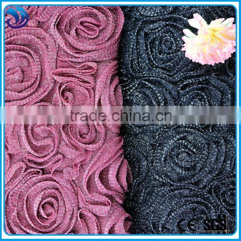 metallic nylon fabric woven embroidery fabric custom embroidery fabric