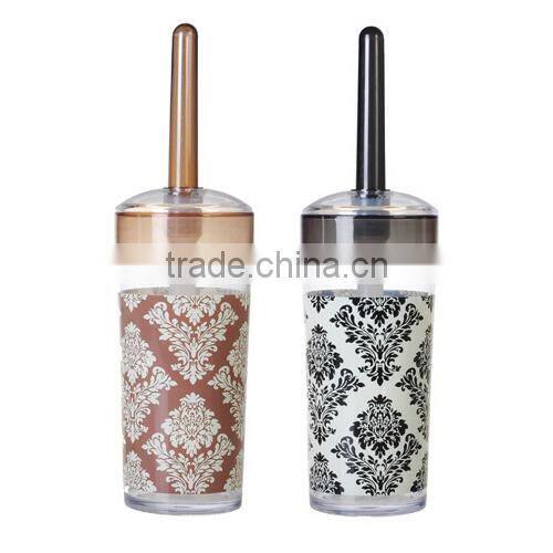 Elegant Bathroom Accessories Plastic Brown Toilet Brush