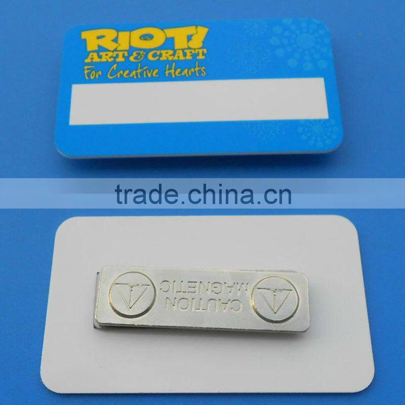 company job metal name plate with magnet backing
