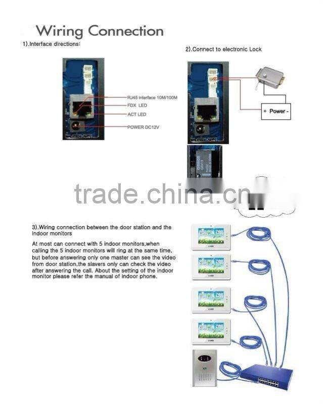 Techno phone video door phone manufacturer for villa/house