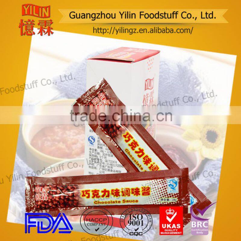 18g Chinese factory made sachet pack chocolate sauce