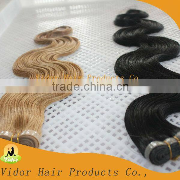 2013 Factory 28inch jet black 50g per pack body wave skin weft human hair extensions
