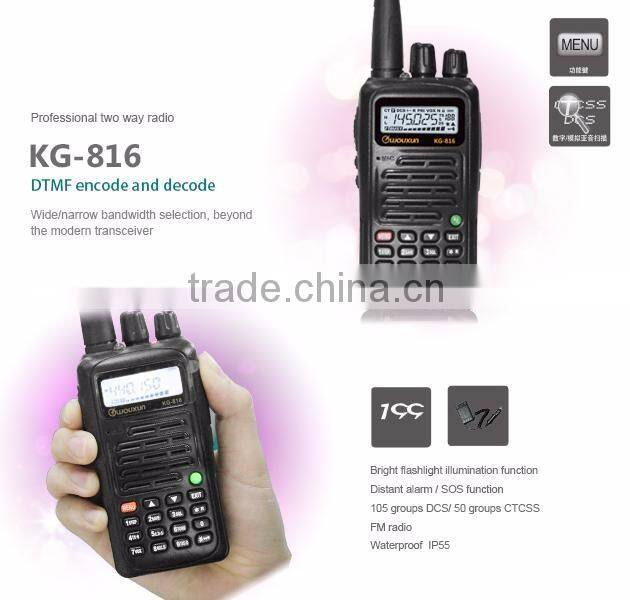 Wouxun KG-816, VHF 136-174Mhz Radio ,handheld portable earpiece ham USB prog cable