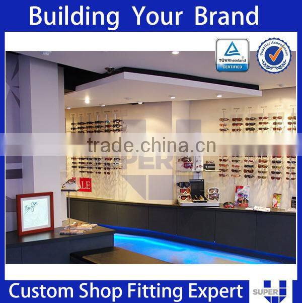 Tailor made wooden vintage optical display store furniture