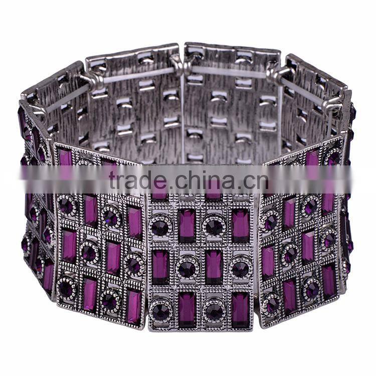 3.5 inch Free sample 2016 new design elastic crystal bracelet