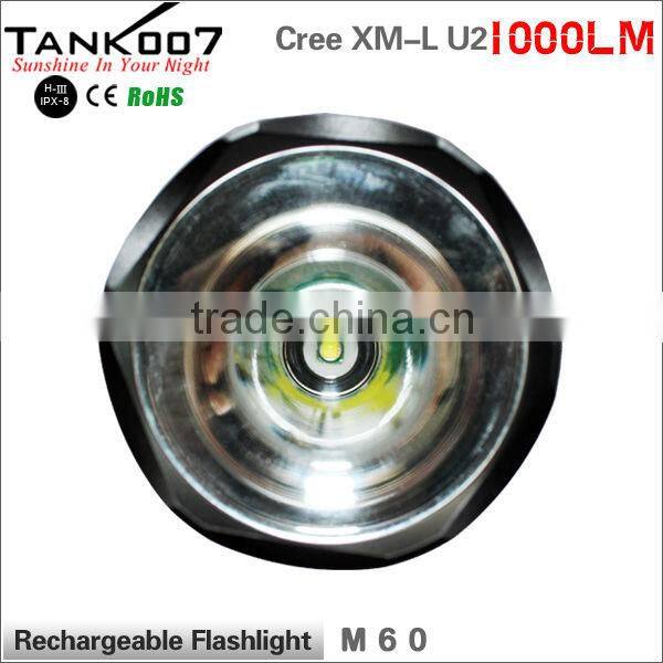 1000 Lumen Led Aluminum Rechargeable Flashligt 2*18650 Battery M60