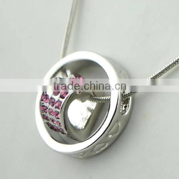 ring heart design small moq crystal pendant necklace