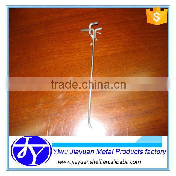 Metal single line hooks for pegboard panel