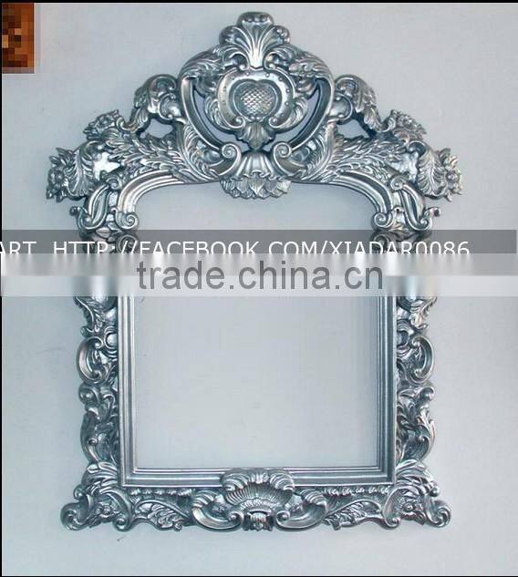 xkh 107 European style decorative white antique resin bedroom wall mirror