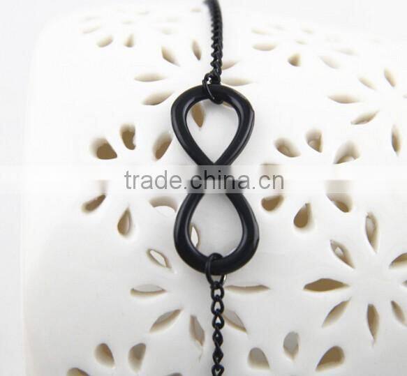New Charm Women Lucky 8 Infinity Alloy Bangle Charm Simple Chain Bracelet