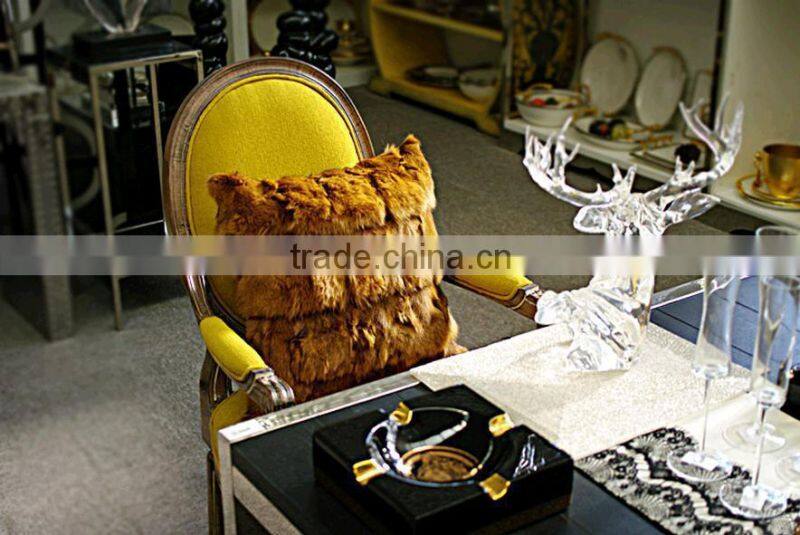 Hot Seling Home Deluxe Fur Cushion Pieced Fox Fur Pillow Case