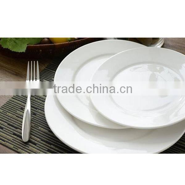 Shenzhen factory wholesale cheap plain ceramic white dinner plate