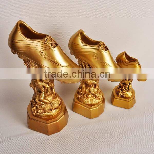 Large middle small golden soccer shoe world cup