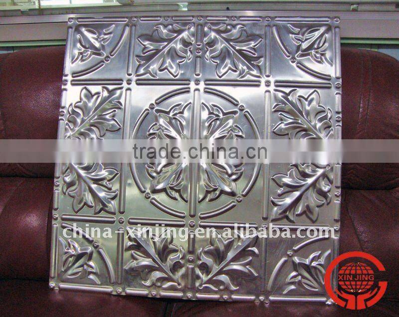 Aluminum lotuspattern embossed ceiling tile