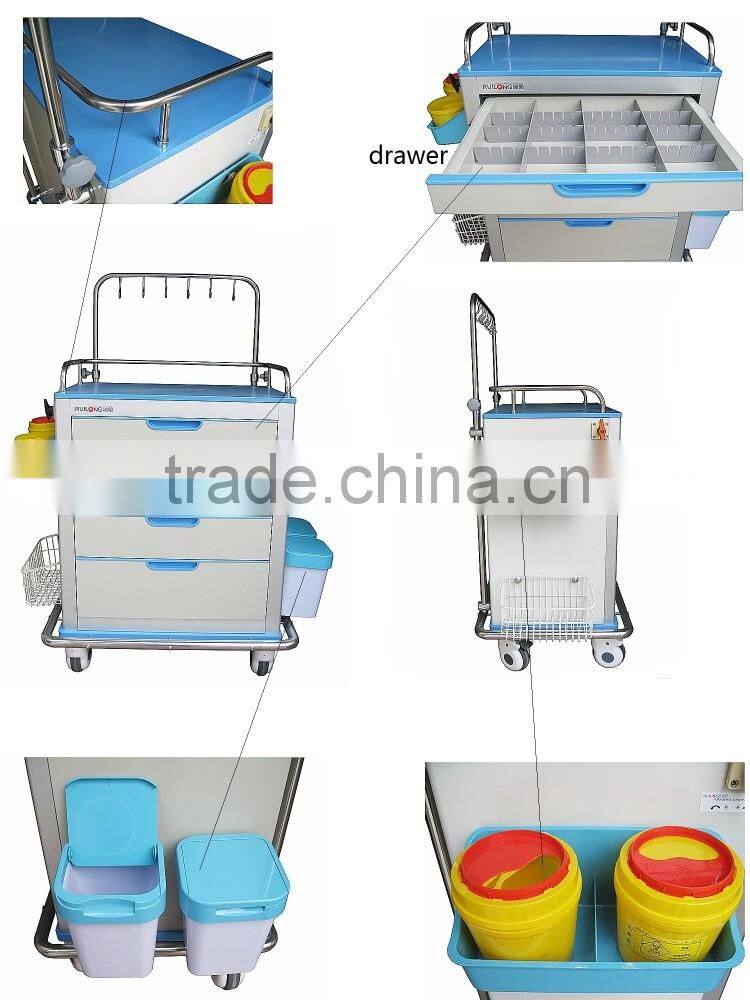 Multifunction Aluminum Steel Surgical Hospital Movable Cart