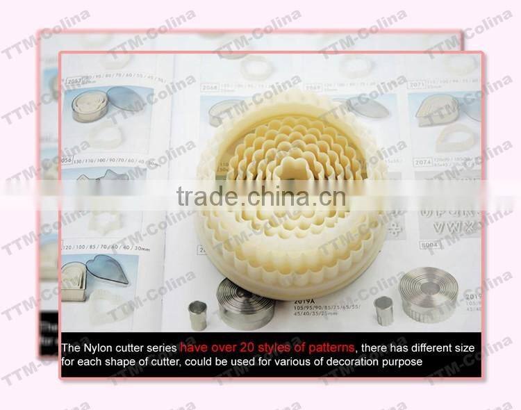 Plastic biscuit cutter set wavy edge hexagon nylon cookie cutter