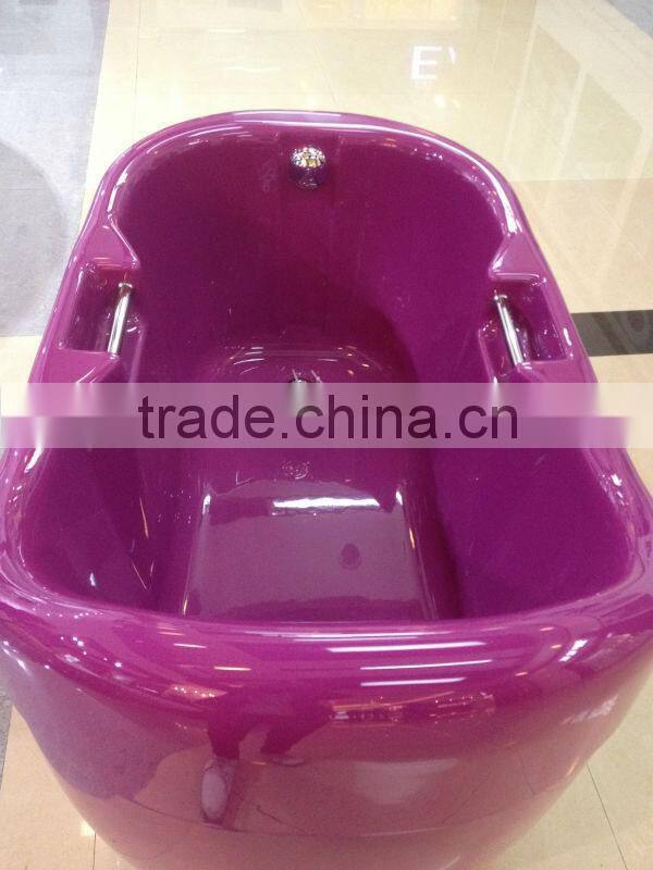 simple bathtub with handrail,freestanding tub