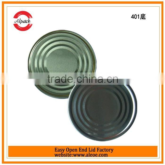 Composite can metal bottom end for canned squid